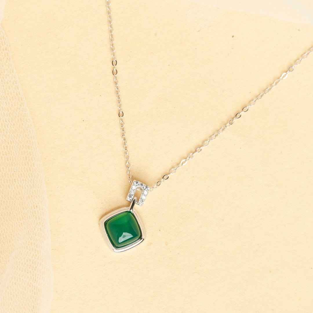 Forest Gem Silver Necklace