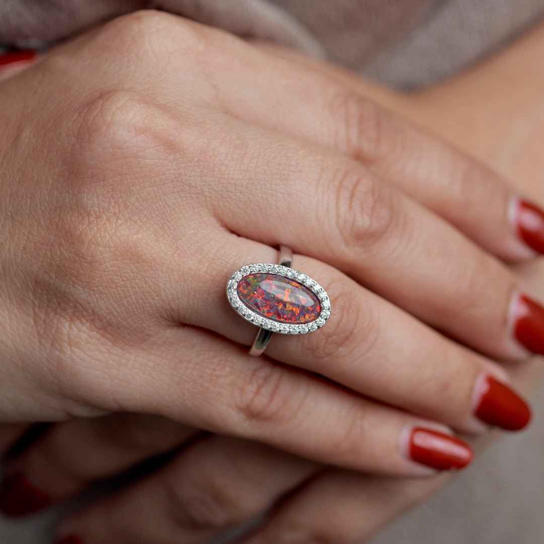 Oval Shape Silver Ring