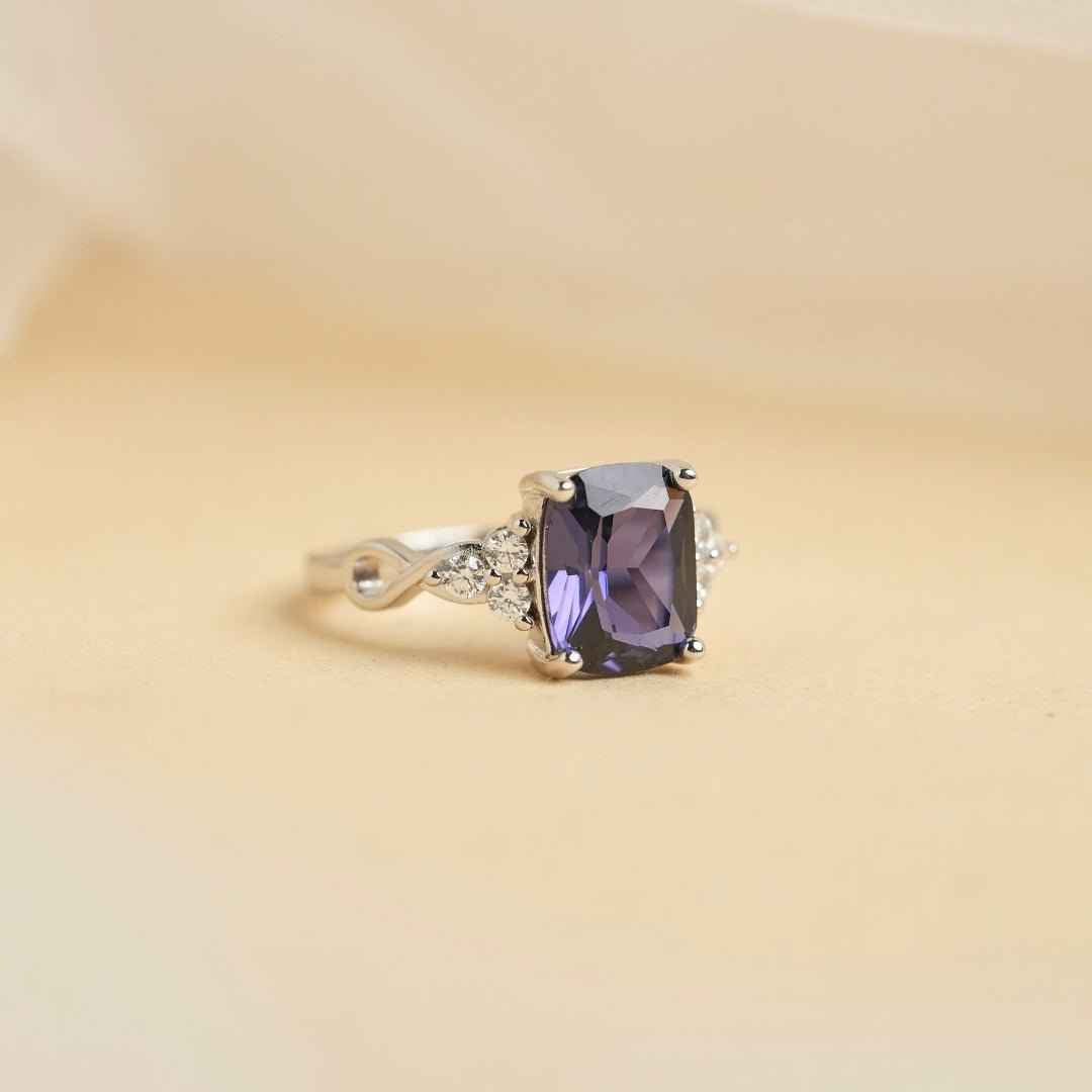 Purple Stone Silver Ring