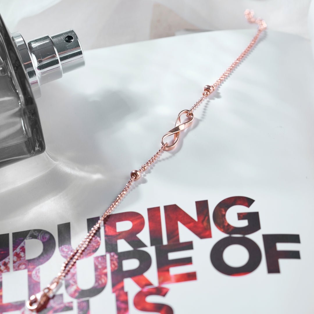 Rose Gold Silver Infinity Bracelet