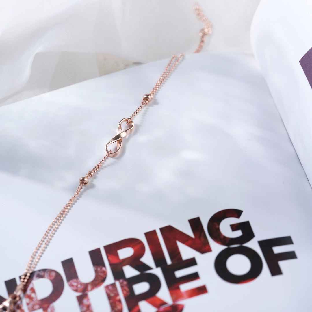 Rose Gold Silver Infinity Bracelet