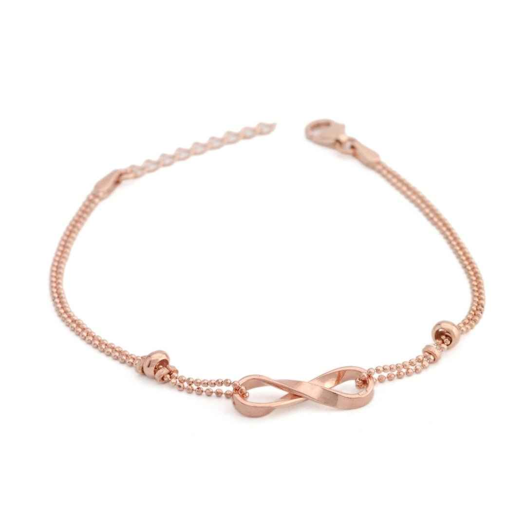 Rose Gold Silver Infinity Bracelet