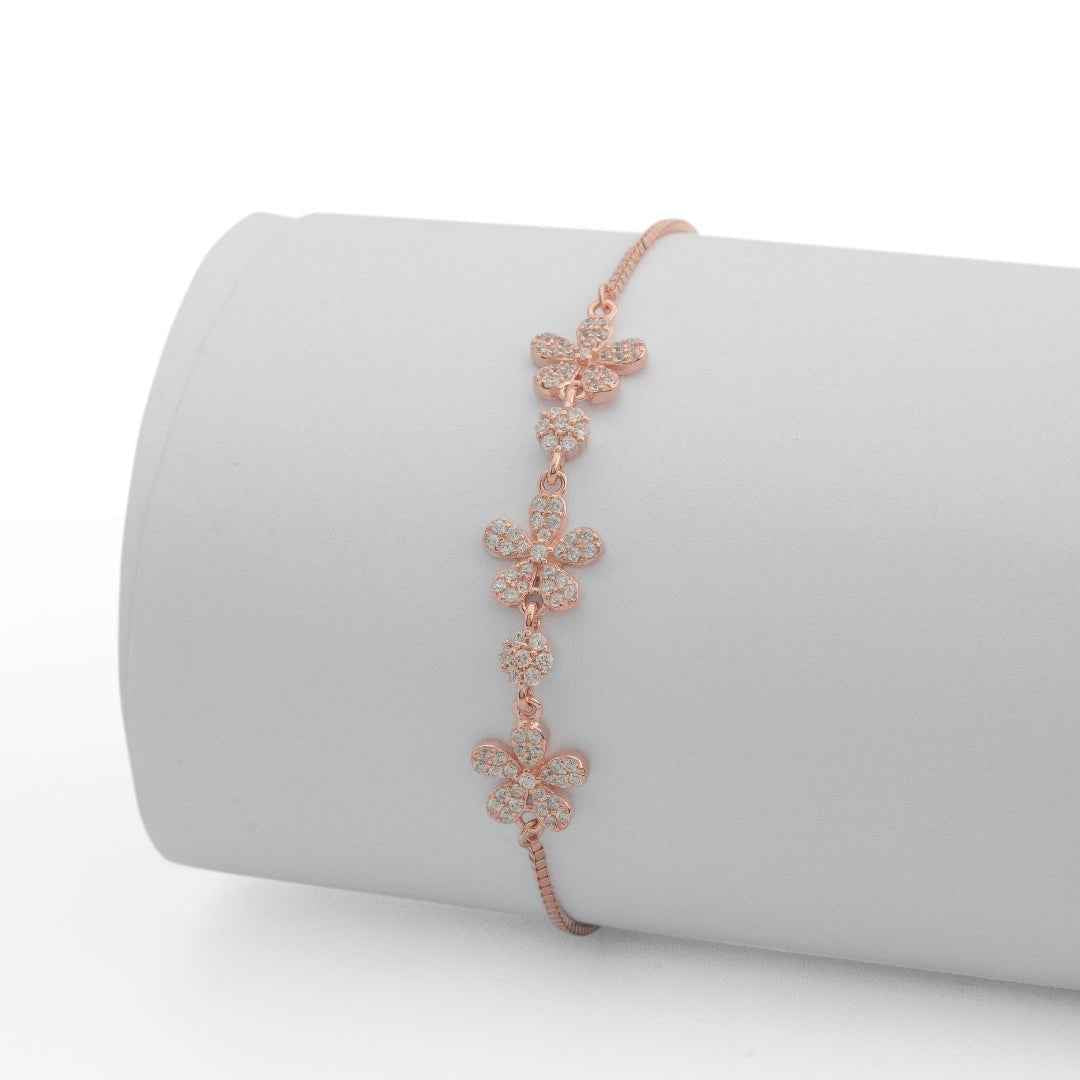 Rose Gold Silver Jasmine Diamond Bracelet