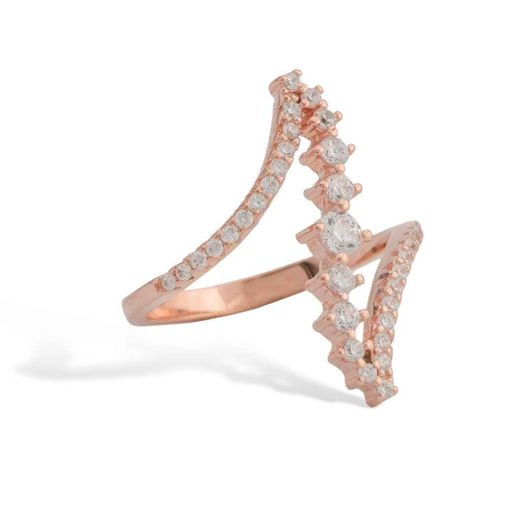Rose Gold Silver Nebula Diamond Ring