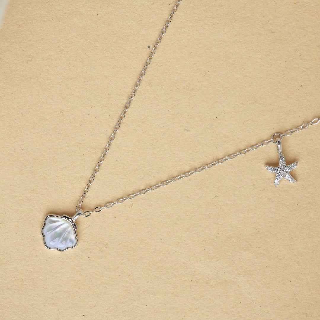Seabreeze Charm Mother of Pearl Silver Necklace
