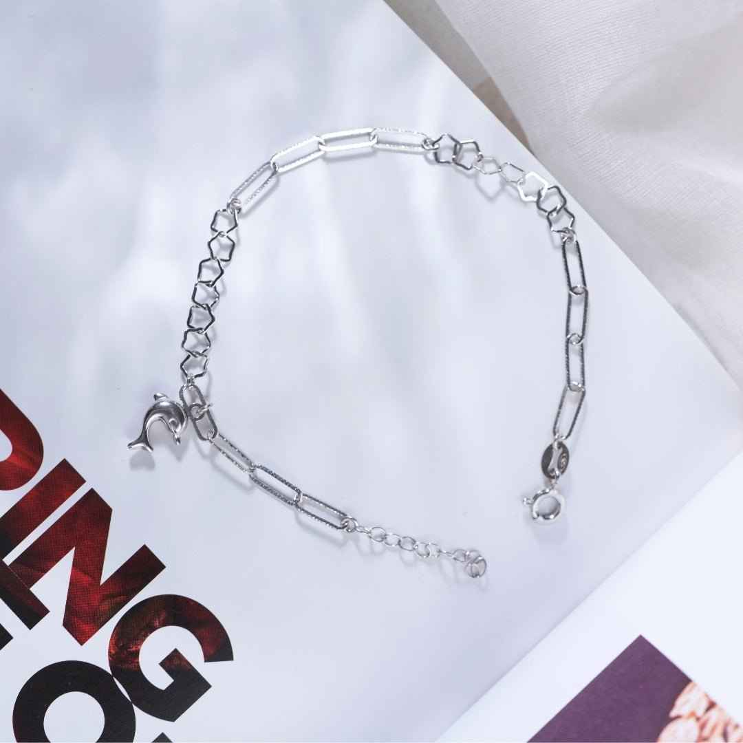 Silver Fish Charm Bracelet