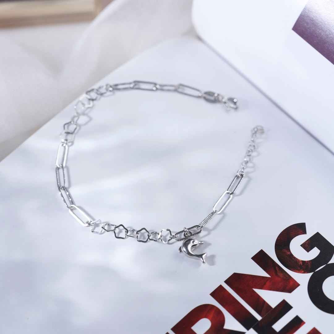 Silver Fish Charm Bracelet