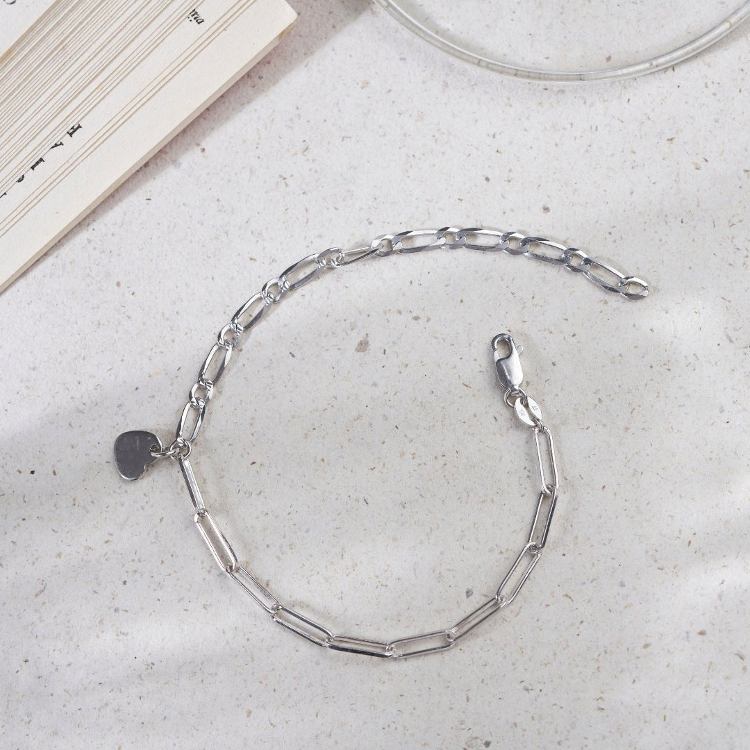 Silver Heart Charm Bracelet