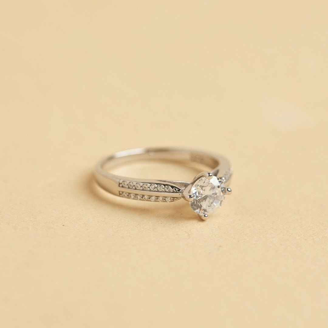 Solitaire Silver Ring