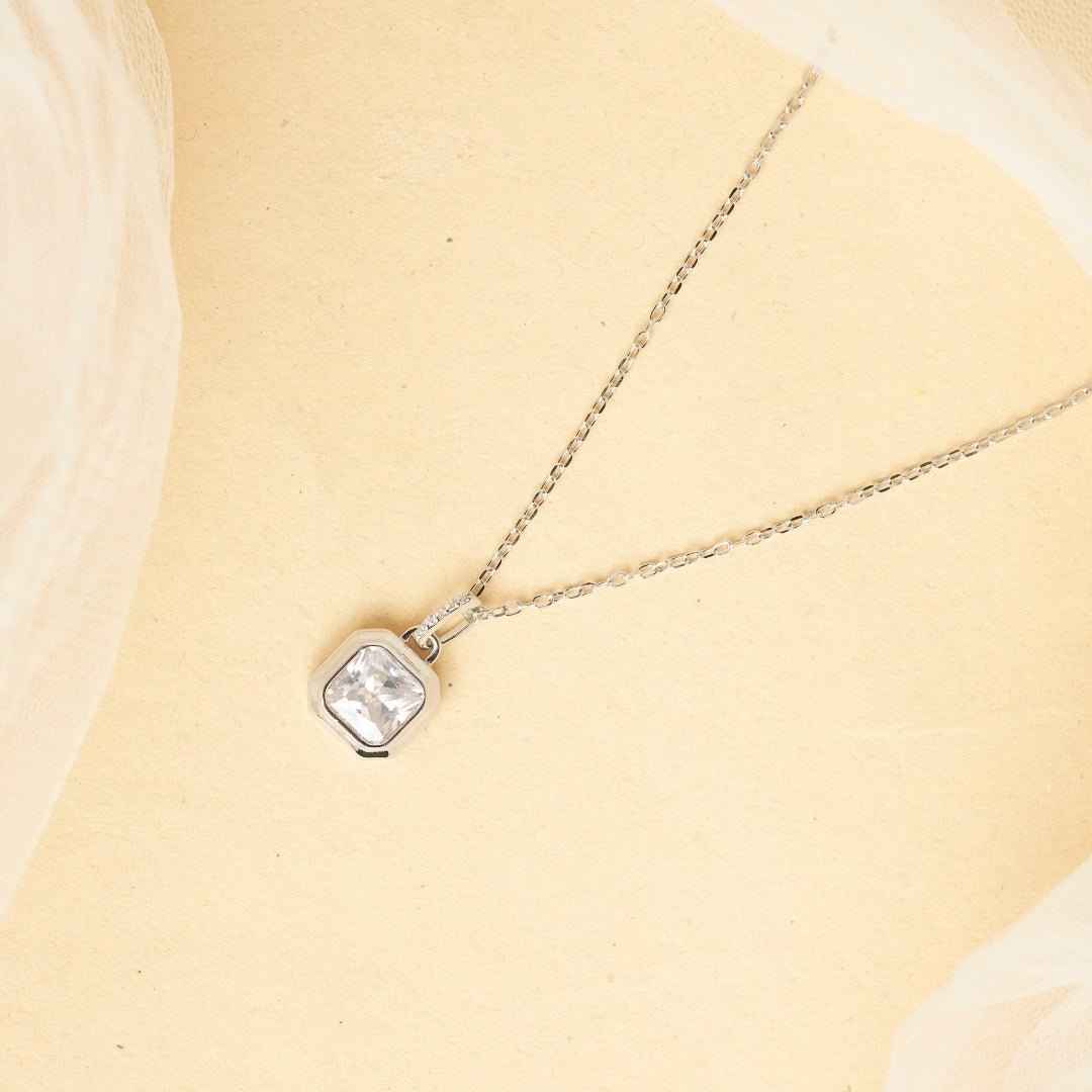 Timeless Cube Silver Necklace
