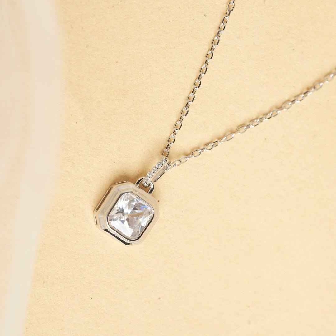 Timeless Cube Silver Necklace