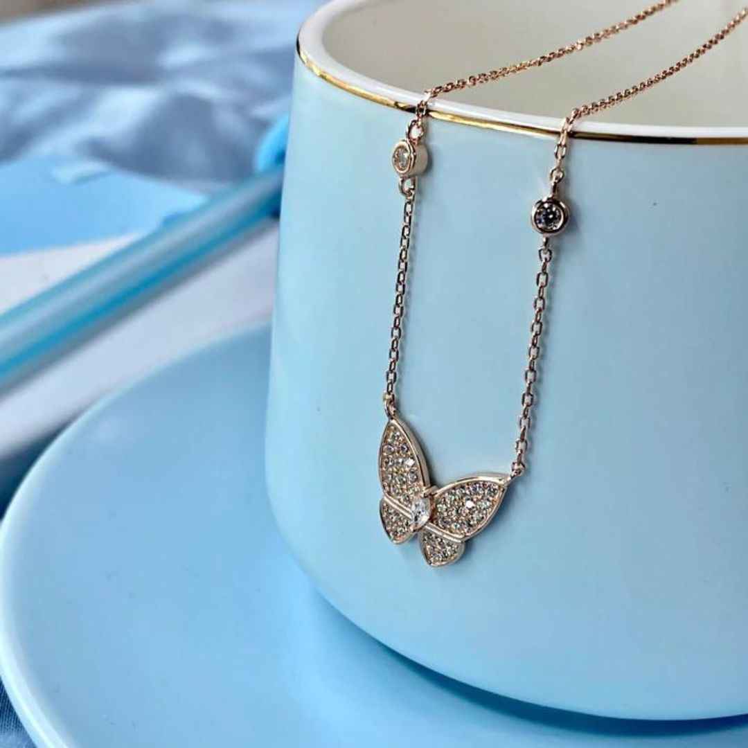 Elegant butterfly Silver Necklace