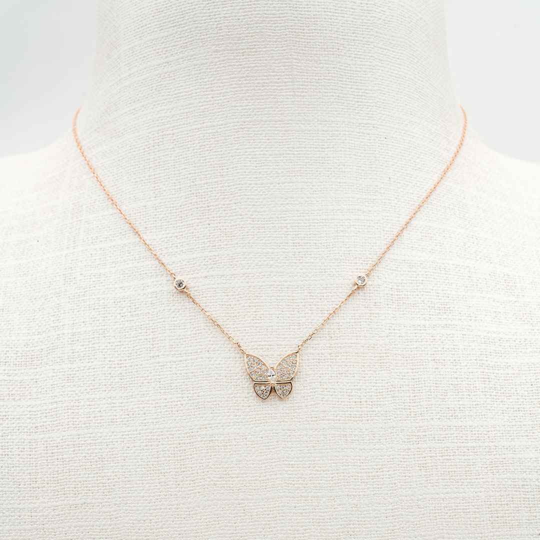 Elegant butterfly Silver Necklace