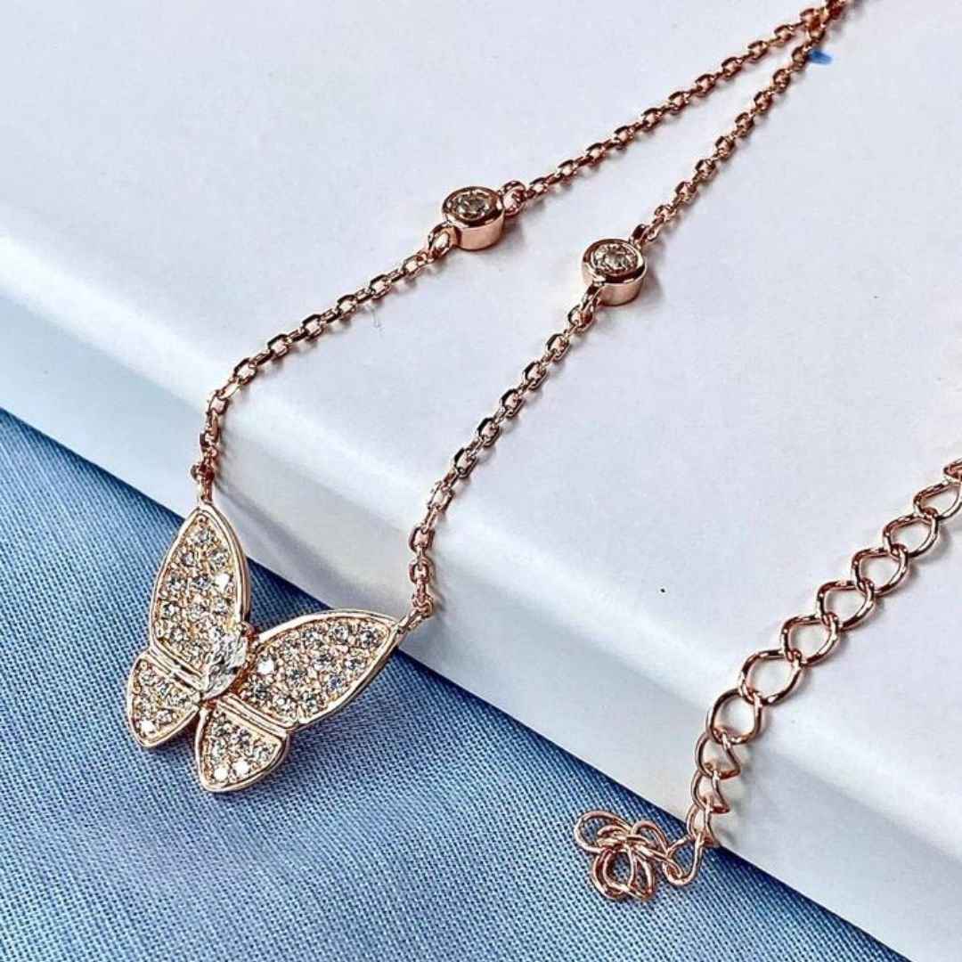Elegant butterfly Silver Necklace