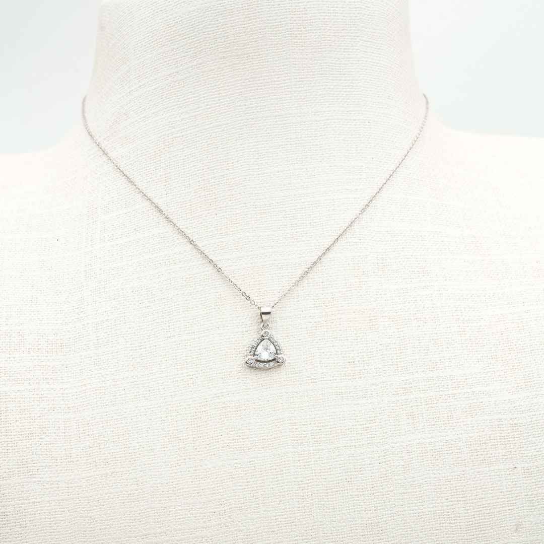 Olivia Diamond Silver Pendant with Chain
