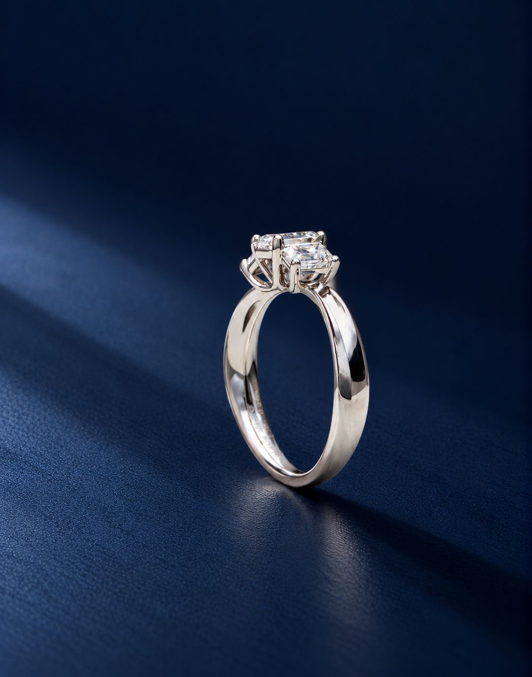 Opal Emerald Cut Three Stone LGD Ring