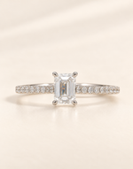 Load image into Gallery viewer, Bella Emerald Cut Solitaire LGD Ring
