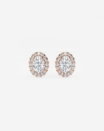 Load image into Gallery viewer, Florique Oval Halo Stud
