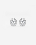 Load image into Gallery viewer, Florique Oval Halo Stud
