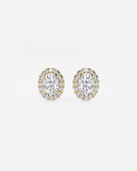 Load image into Gallery viewer, Florique Oval Halo Stud
