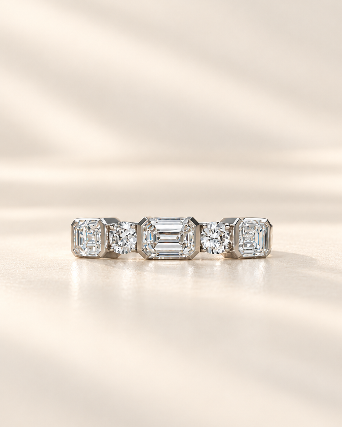Geometricwhitegolddiamondring