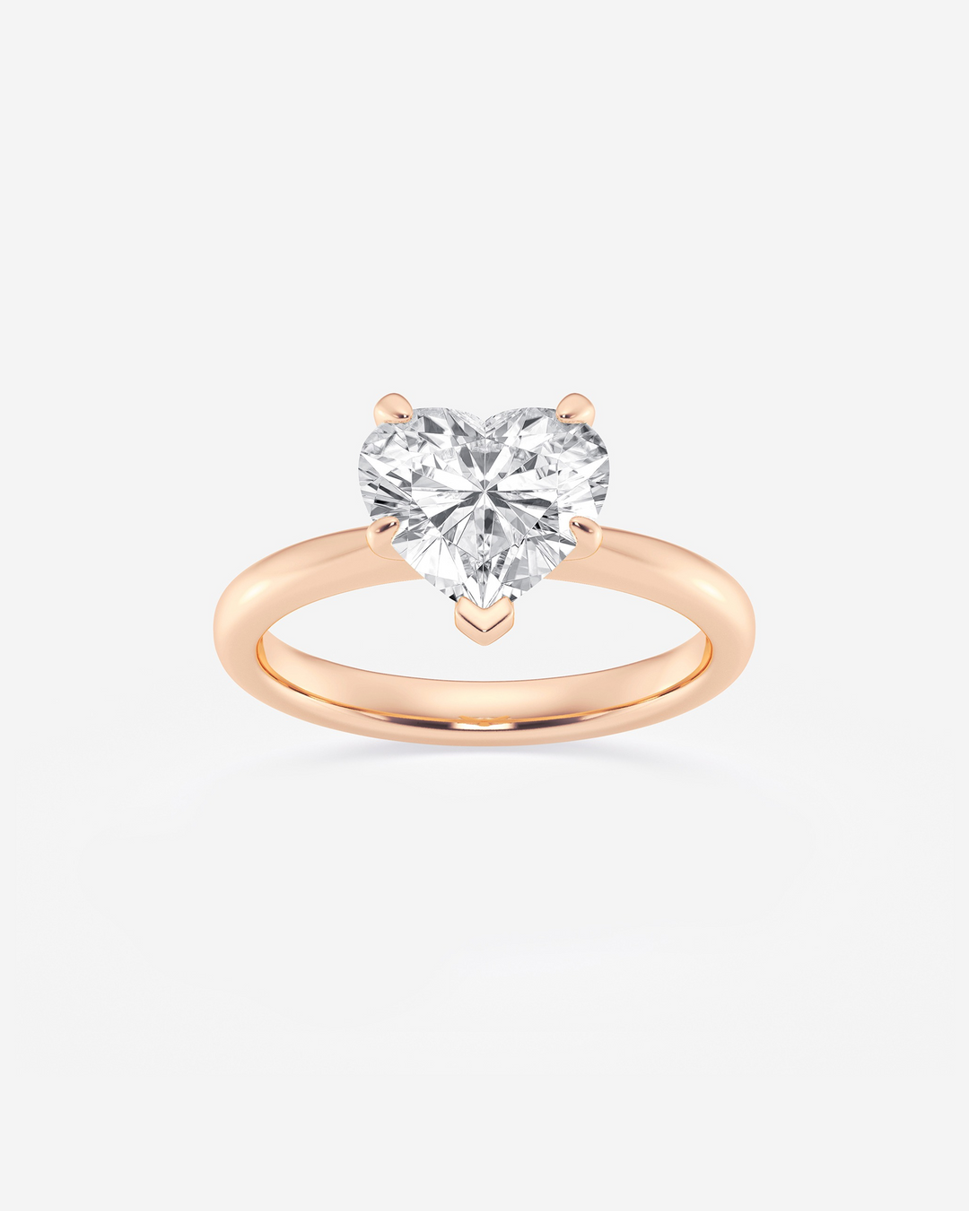 Rosaire Heart Solitaire Ring