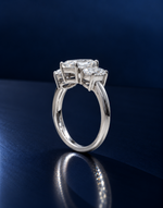 Load image into Gallery viewer, Emerald Cut Three Stone LGD Ring
