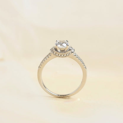 Lustre Solitaire Silver Ring