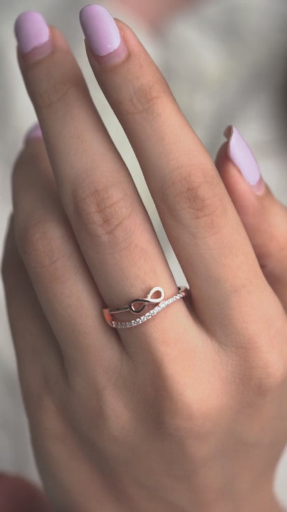 Rose Gold Silver Infinity Ring