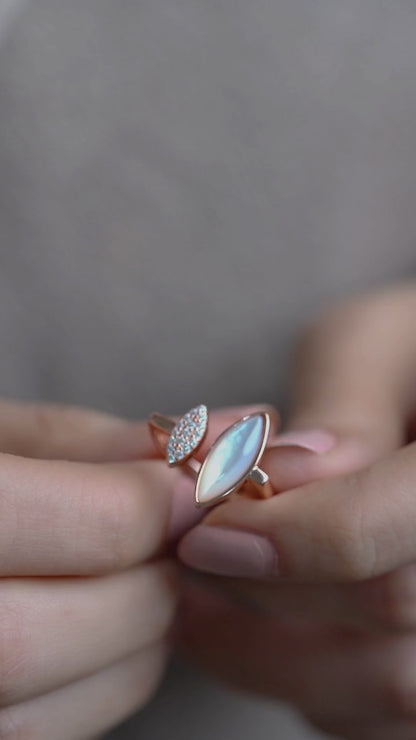 Tin Eye Mother Of Pearl Rose Gold Ring