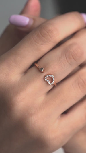 
            
                Load and play video in Gallery viewer, Rose Gold Silver Diamond Heart Ring
            
        