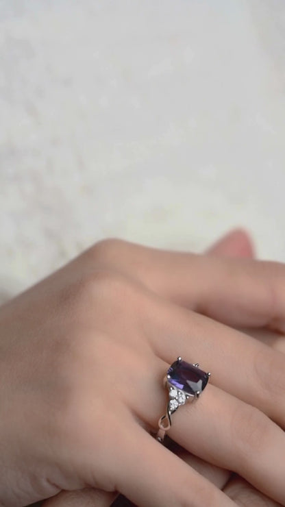 Purple Stone Silver Ring