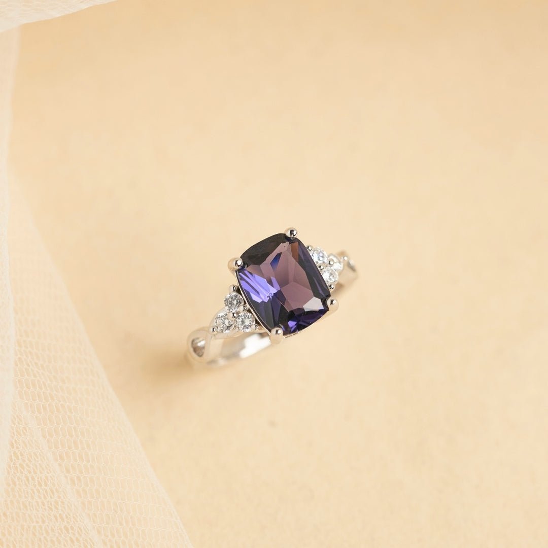 Purple Stone Silver Ring - Shinewine.co