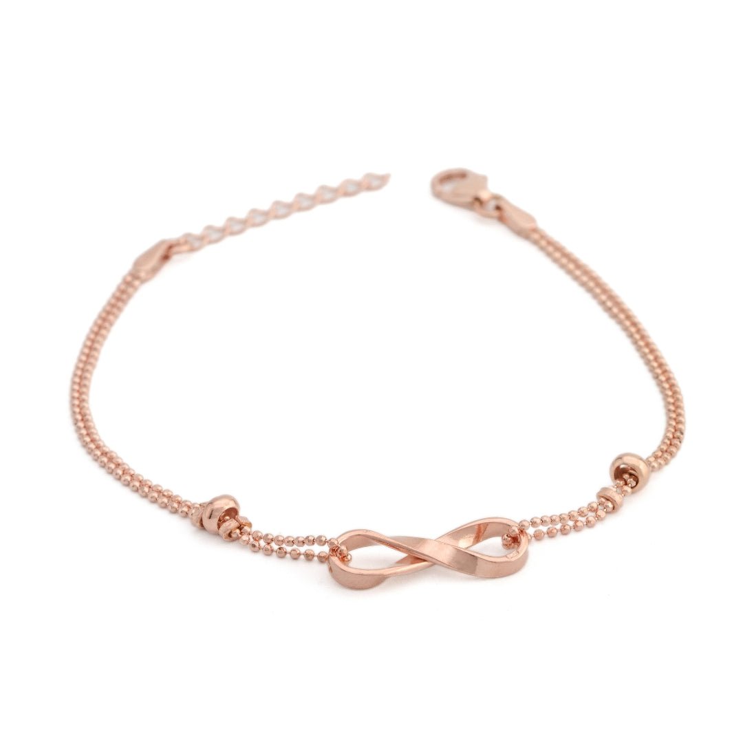 Rose Gold Silver Infinity Bracelet - Shinewine.co