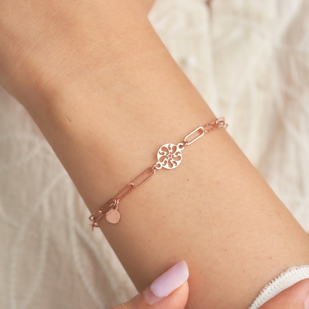 Rose Gold Silver Life Circle Bracelet - Shinewine.co