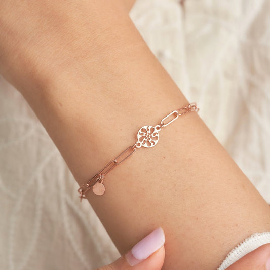 Rose Gold Silver Life Circle Bracelet