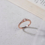 Rose Gold Trinity Spark Diamond Ring - Shinewine.co