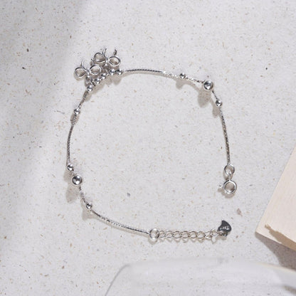 Silver Double Tie Beads Bracelet - Shinewine.co