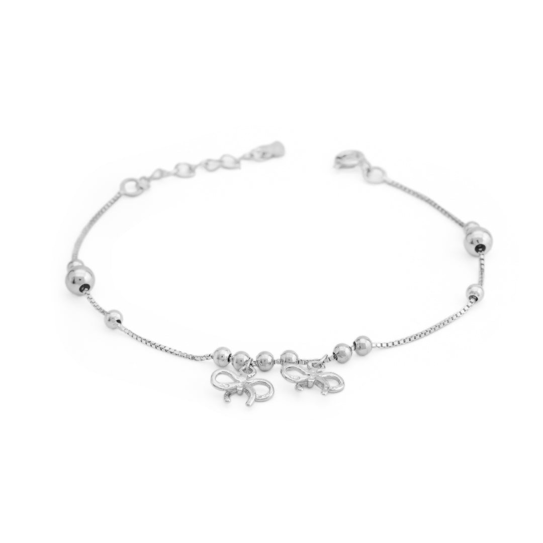 Silver Double Tie Beads Bracelet - Shinewine.co