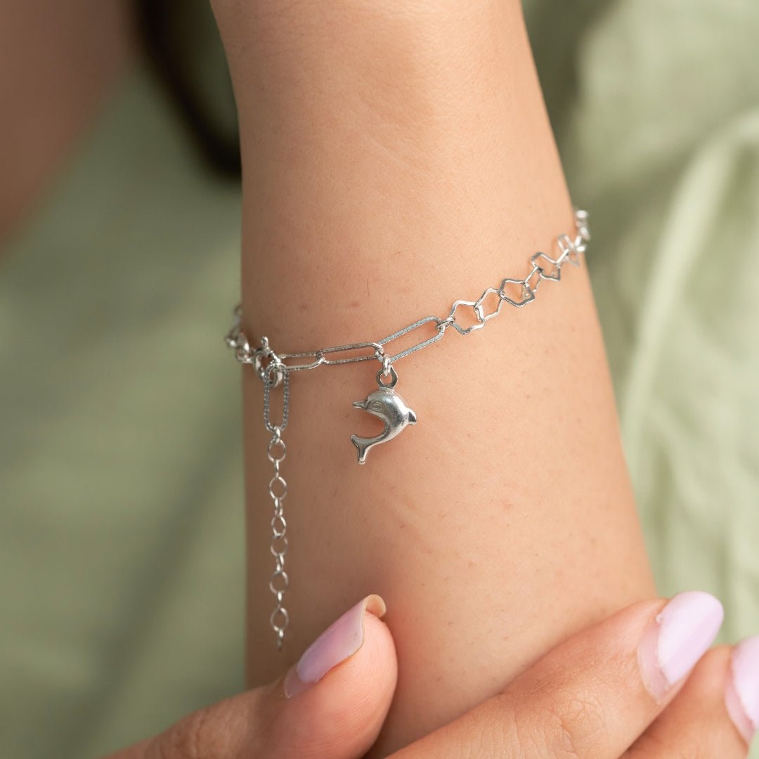 Silver Fish Charm Bracelet - Shinewine.co