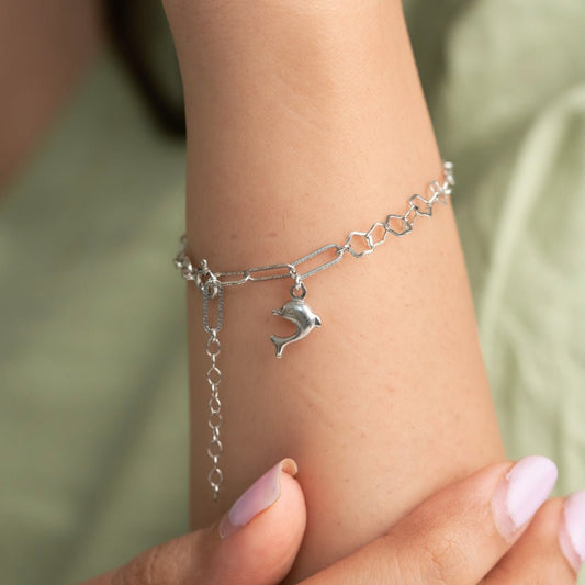 Silver Fish Charm Bracelet