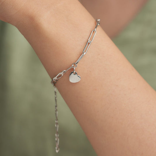 Silver Heart Charm Bracelet