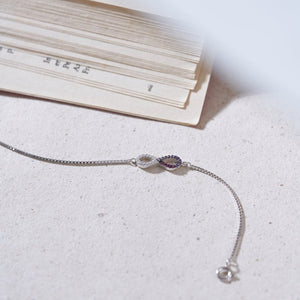 Silver Infinity Rainbow Diamond Bracelet - Shinewine.co