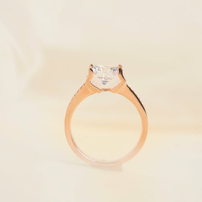 Solitaire Rose Gold Silver Ring - Shinewine.co