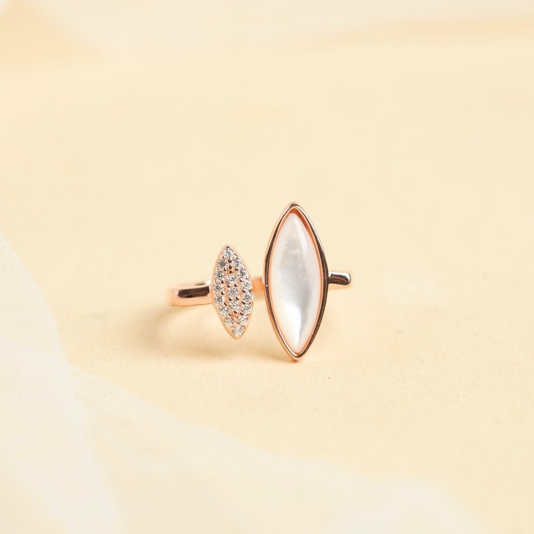 Tin Eye Mother Of Pearl Rose Gold Ring - Shinewine.co