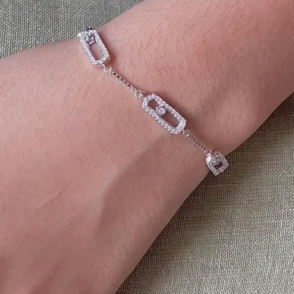 Link Bezel Silver Bracelet