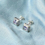 Clara Purple Stone Silver Eaaring - Shinewine.co