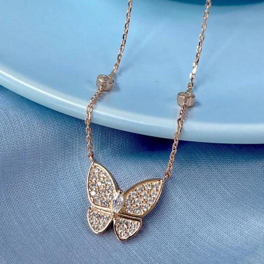 Elegant butterfly Silver Necklace