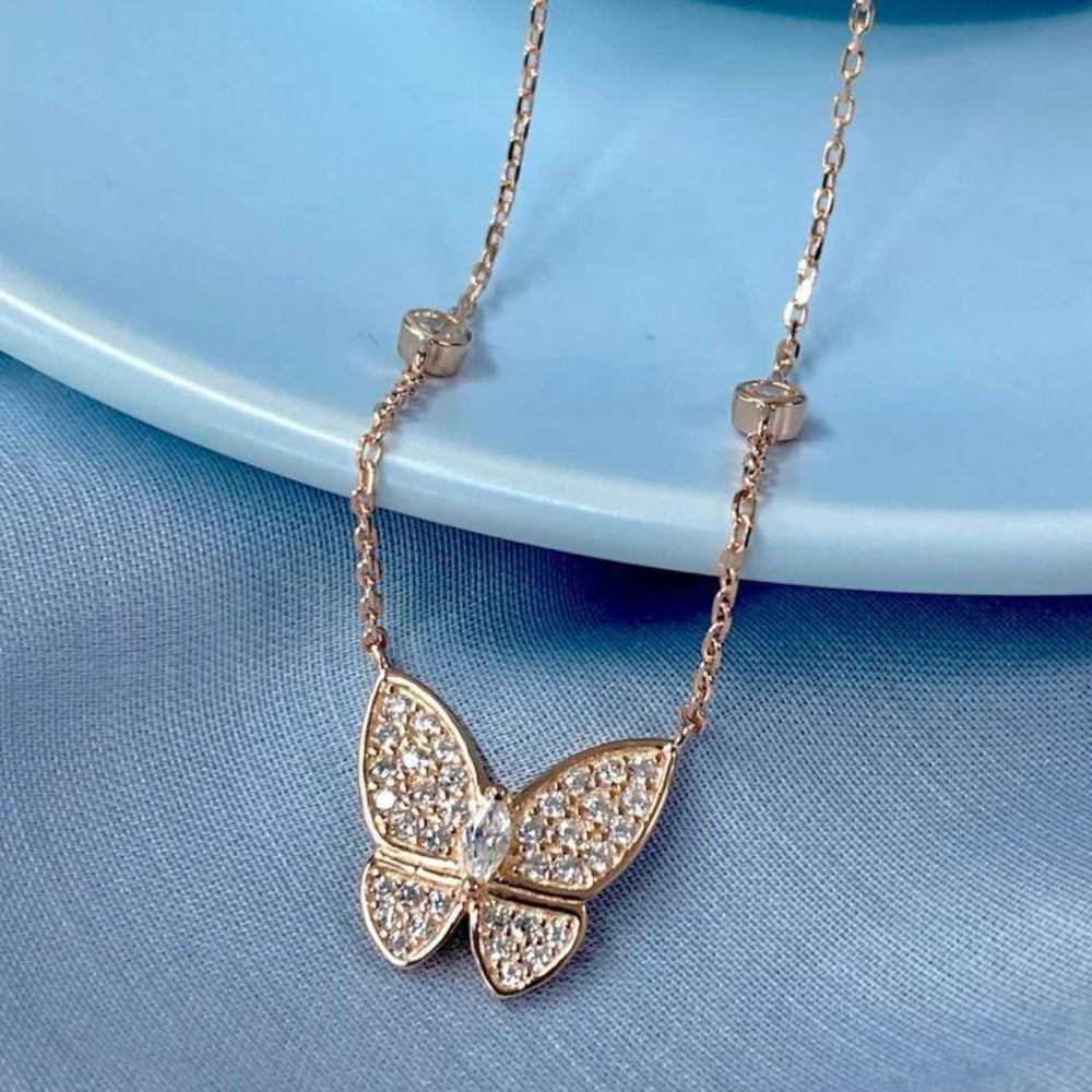 Elegant butterfly Silver Necklace - Shinewine.co