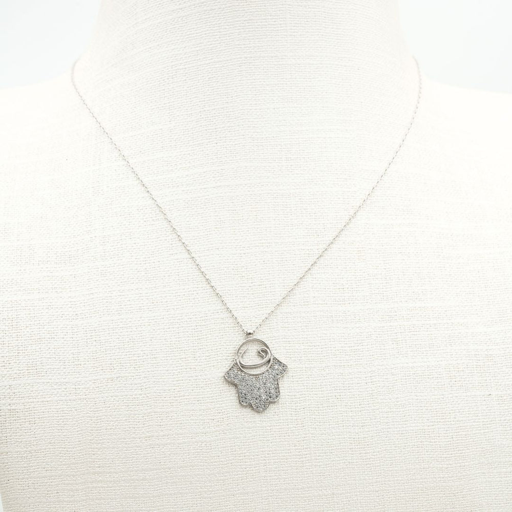 Elegant Hamsa Silver Necklace - Shinewine.co